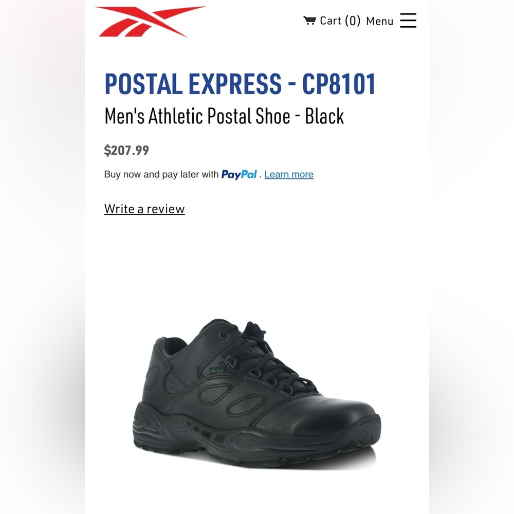Reebok Men's Athletic Postal Shoe - Black